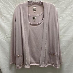 Grayish lavender Anne Klein sweater set